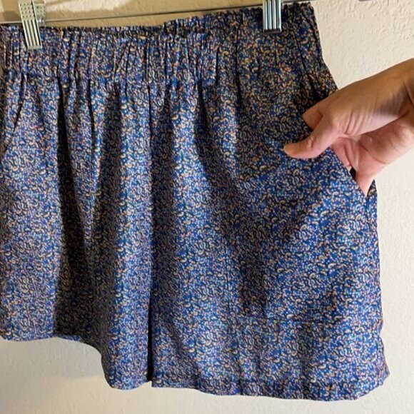 NWT See U Soon Anthropologie Blue Glitter Confetti High Waisted Shorts Sz 4 - Picture 5 of 13
